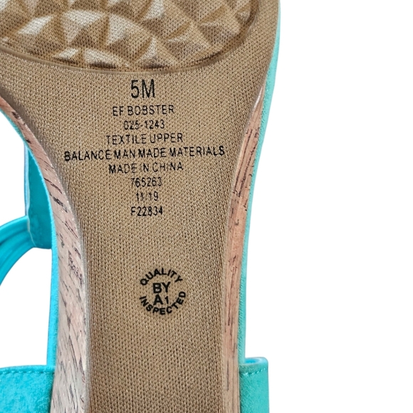 EAST 5TH Women's Turquoise Wedge Sparkle Rhinestone High Heel Sandal NIB Size 5M - Picture 9 of 16